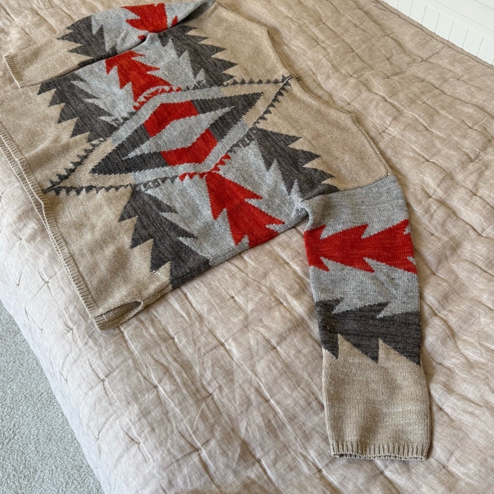 Lauren Ralph Lauren Aztec PrintCotton Wool Sweater Size XL - Picture 7 of 9